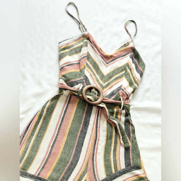 MONTEAU Belted Multicolor Striped Jumspuit - Picture 4 of 11
